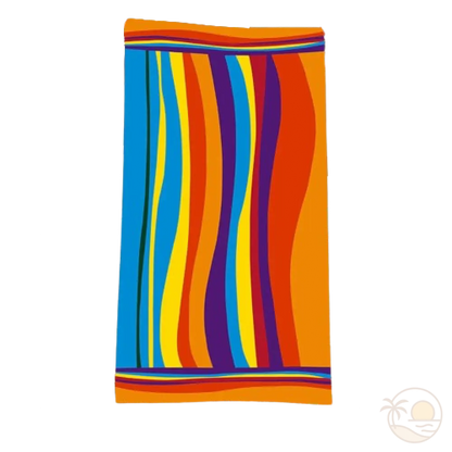 serviette de plage fine bleue orange