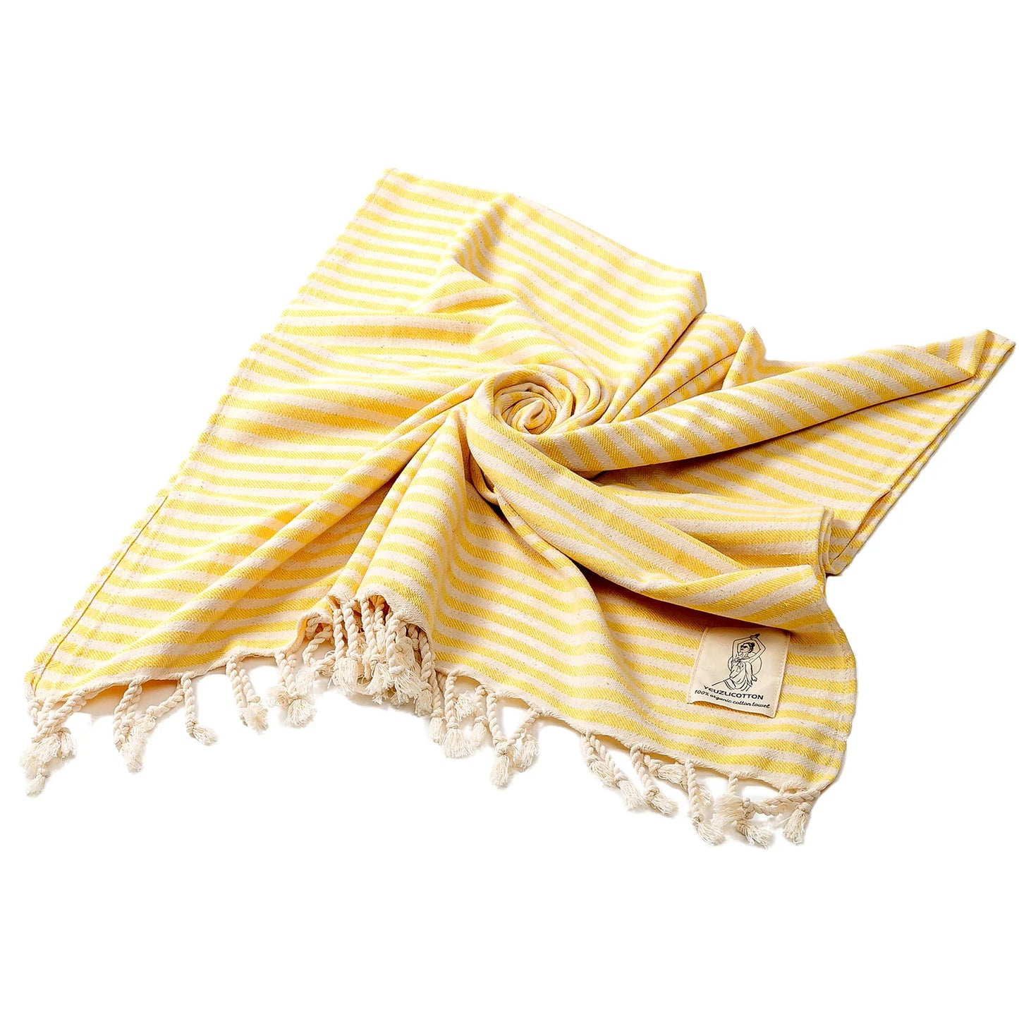 serviette de plage fouta jaune
