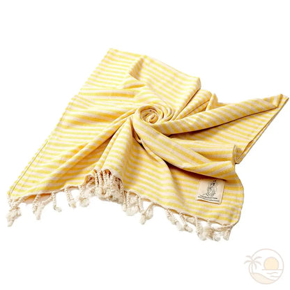 serviette de plage fouta jaune