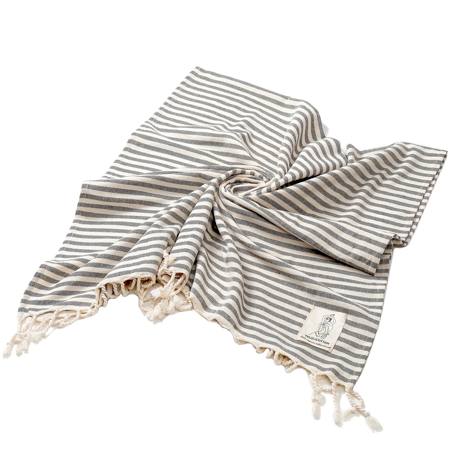 serviette de plage fouta noir