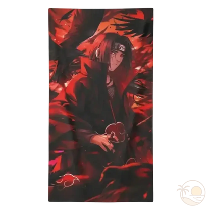 serviette de plage naruto itashi uchiwa corbeaux akatsuki