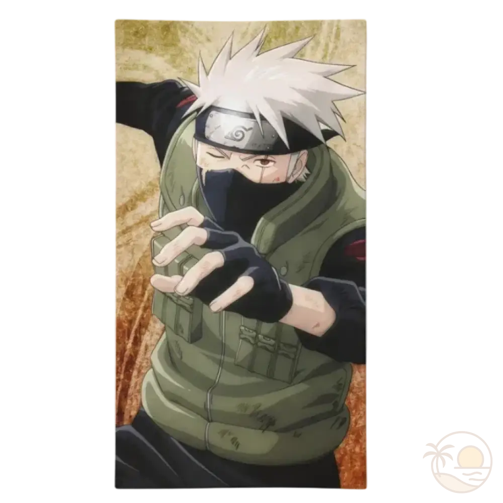 serviette de plage naruto kakashi hatake combat rapproche