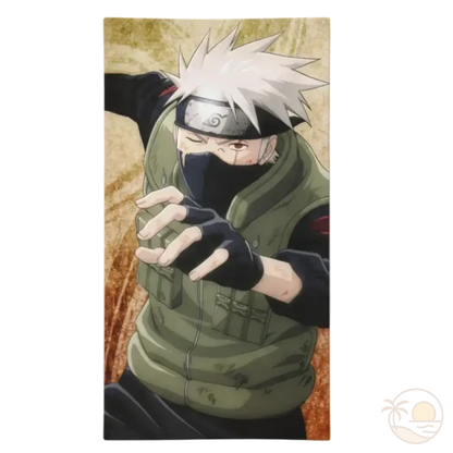 serviette de plage naruto kakashi hatake combat rapproche