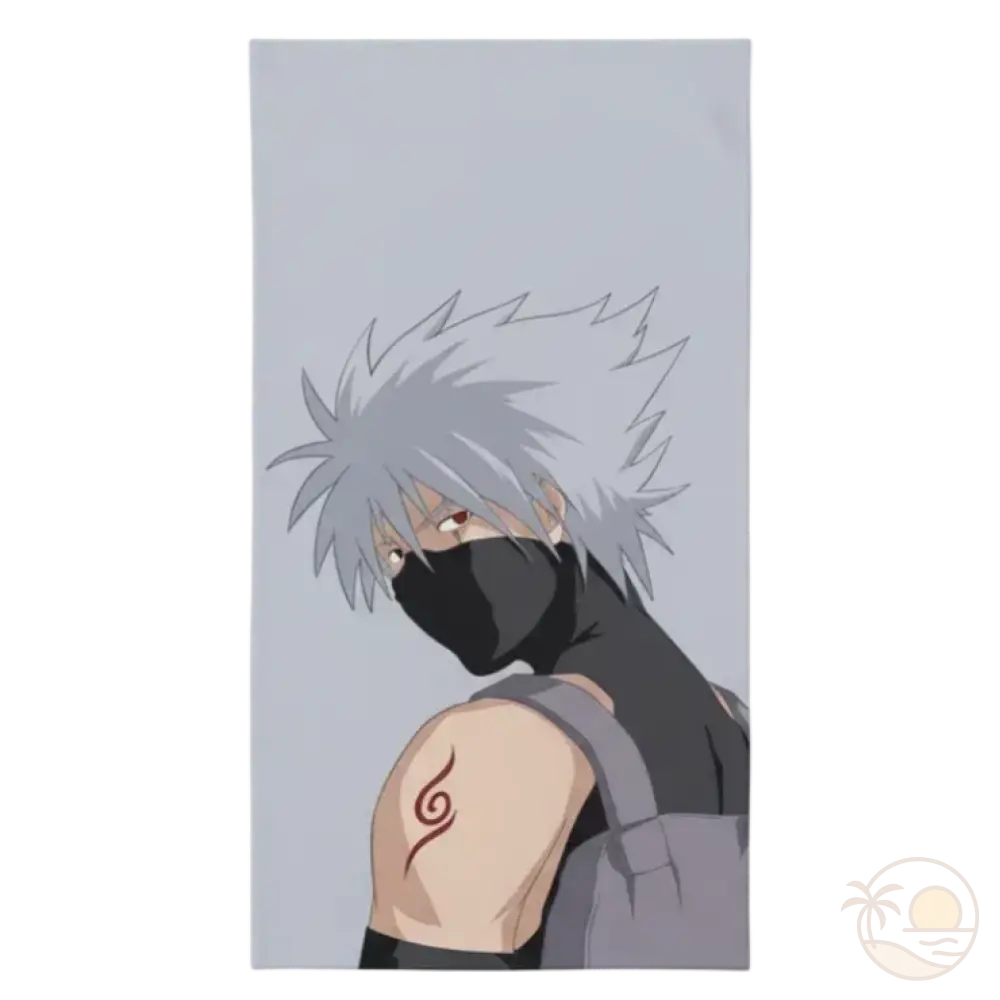 serviette de plage naruto kakashi hatake fond gris