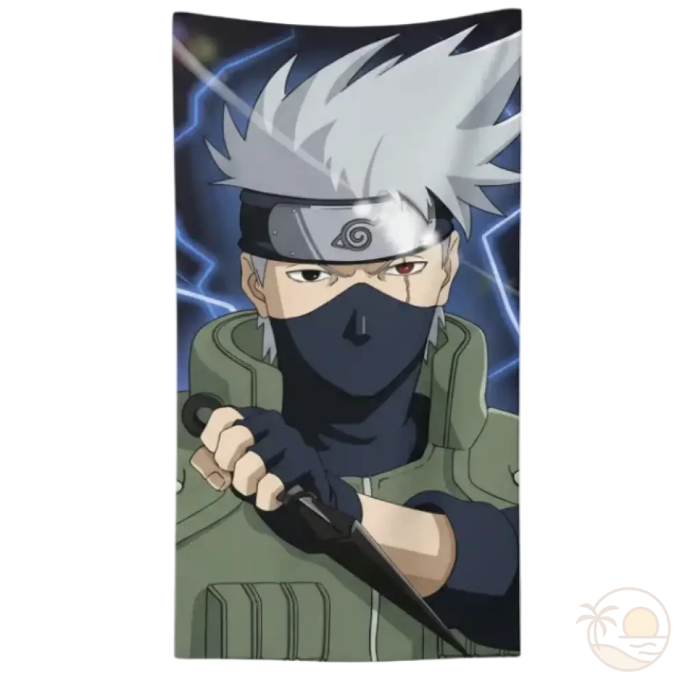 serviette de plage naruto kakashi hatake kunai