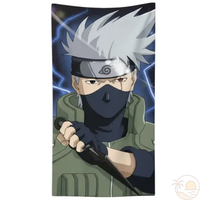 serviette de plage naruto kakashi hatake kunai