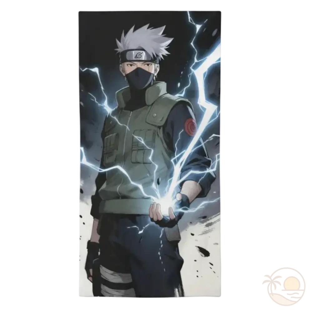 serviette de plage naruto kakashi hatake mille oiseaux