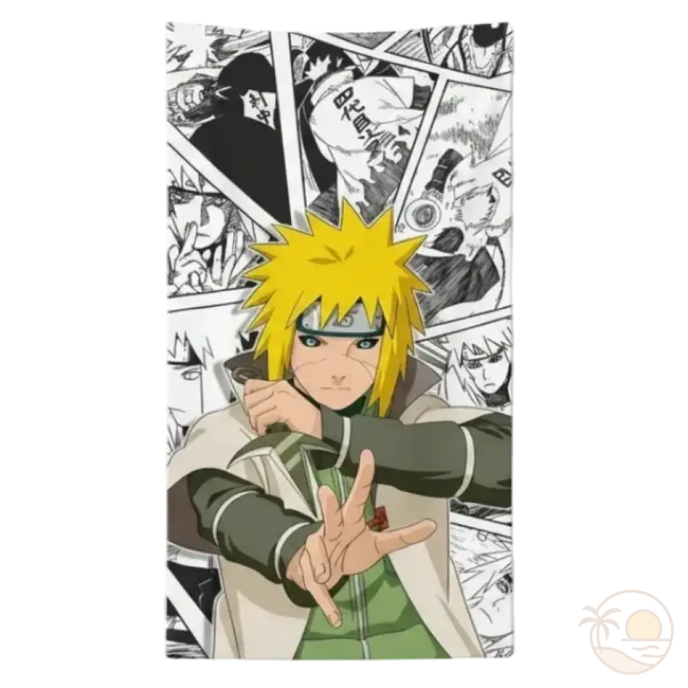 serviette de plage naruto minato namikaze mode ermite