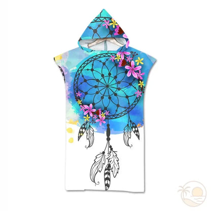 serviette de plage poncho dreamcatcher multicolore