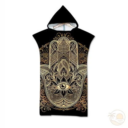 serviette de plage poncho main hamsa