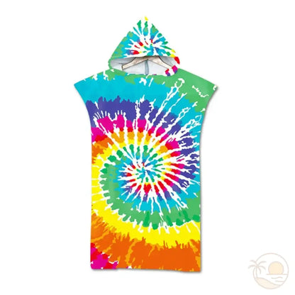 serviette de plage poncho spirale multicolore