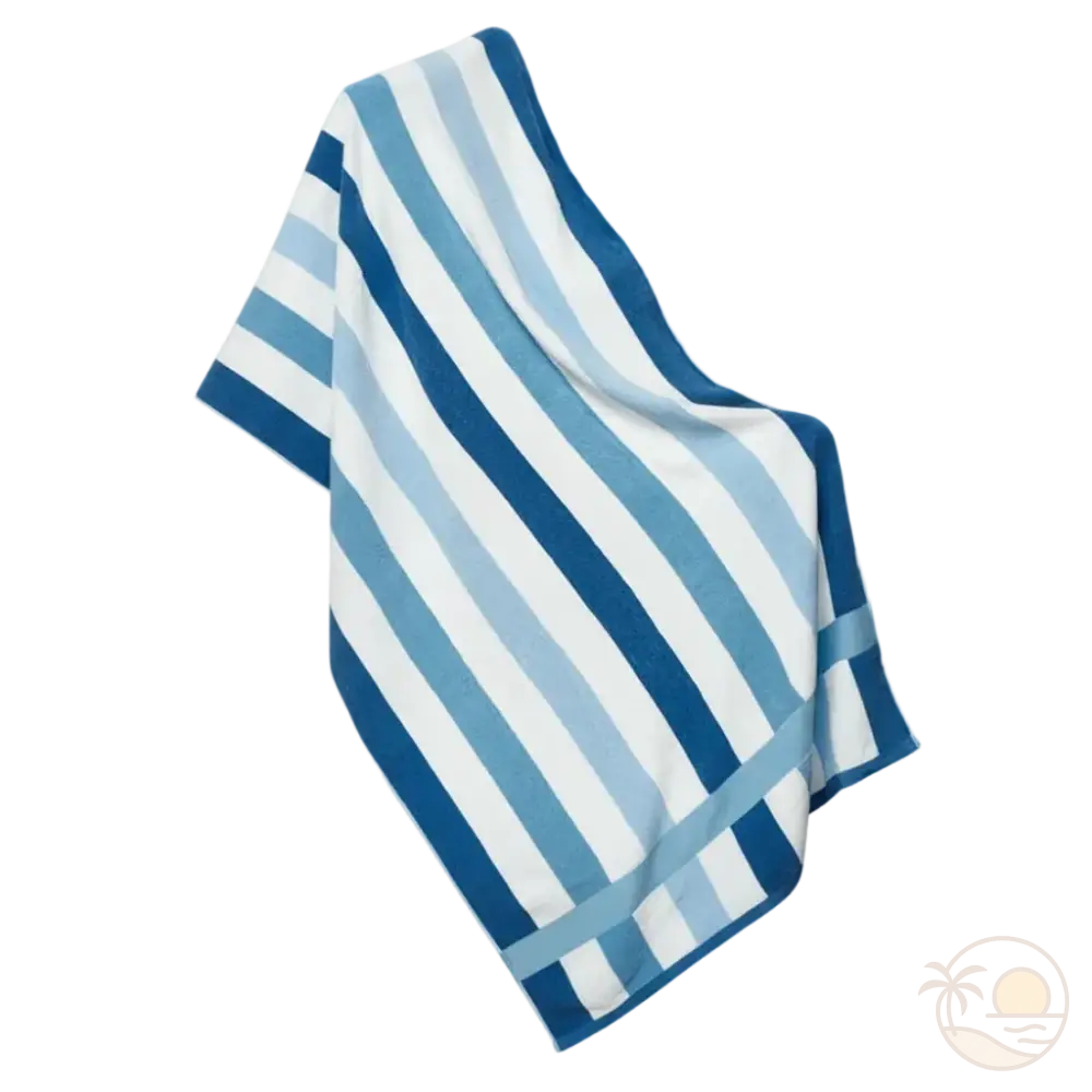 serviette de plage rayures bleu