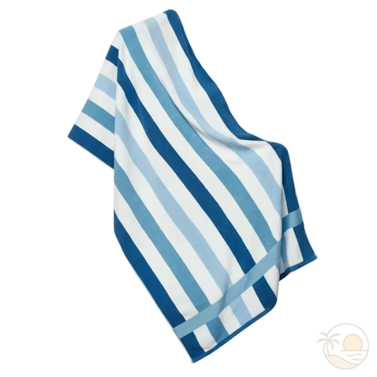 serviette de plage rayures bleu