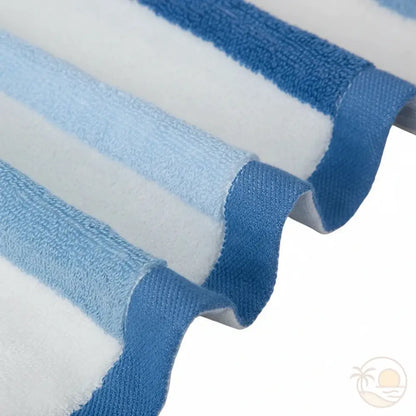serviette de plage rayures bleu zoom bordures