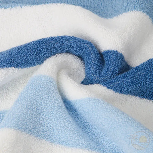 serviette de plage rayures bleu zoom tissu