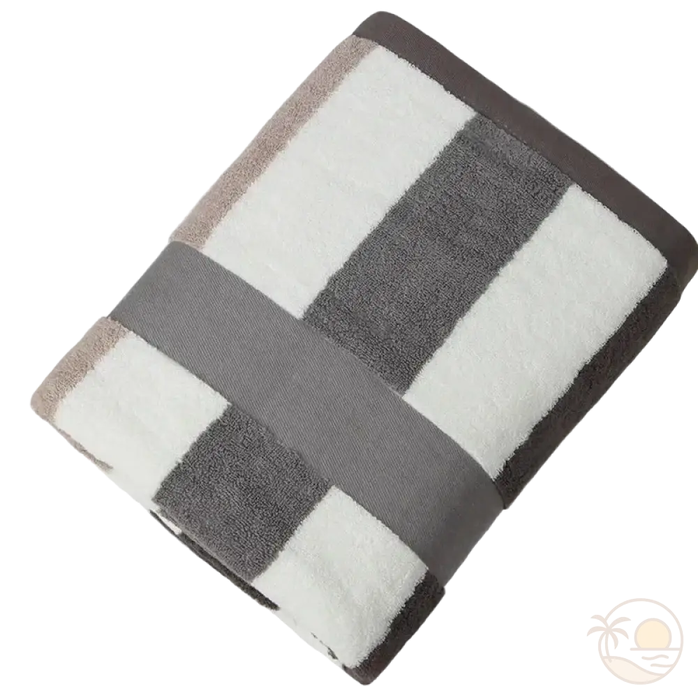 serviette de plage rayures gris