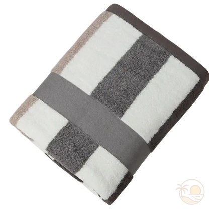 serviette de plage rayures gris