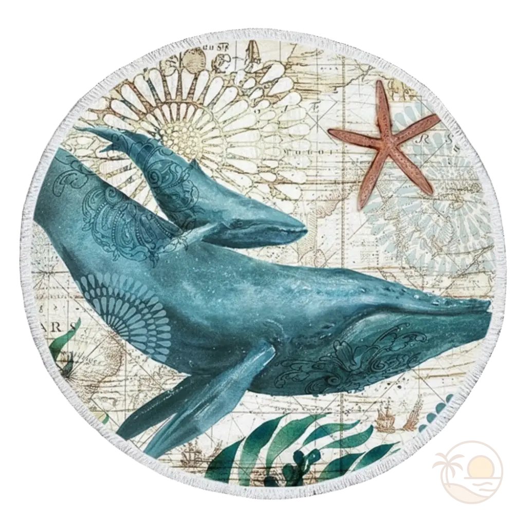 serviette de plage ronde baleine