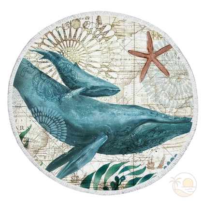 serviette de plage ronde baleine