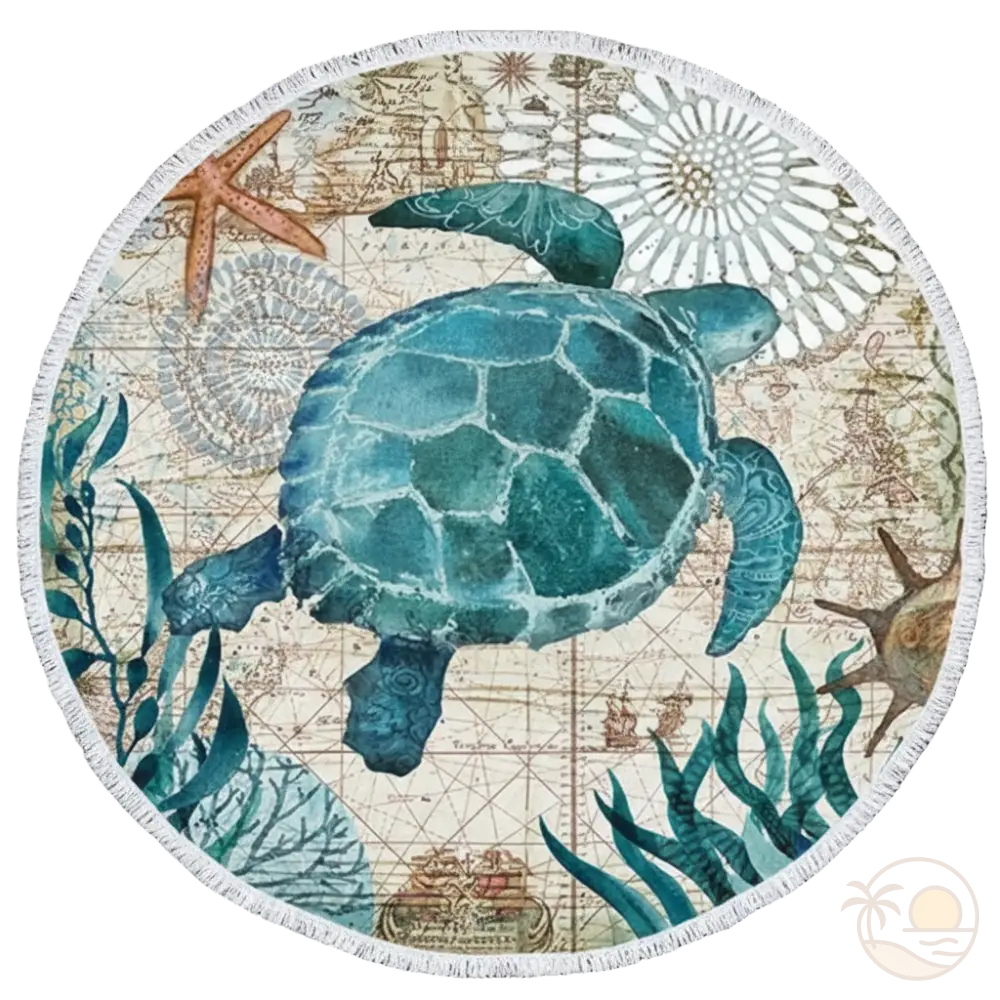serviette de plage ronde tortue