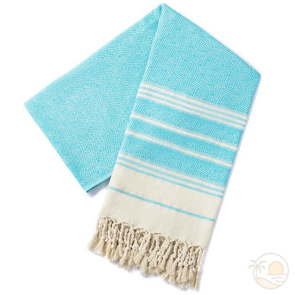serviette plage fouta bleu