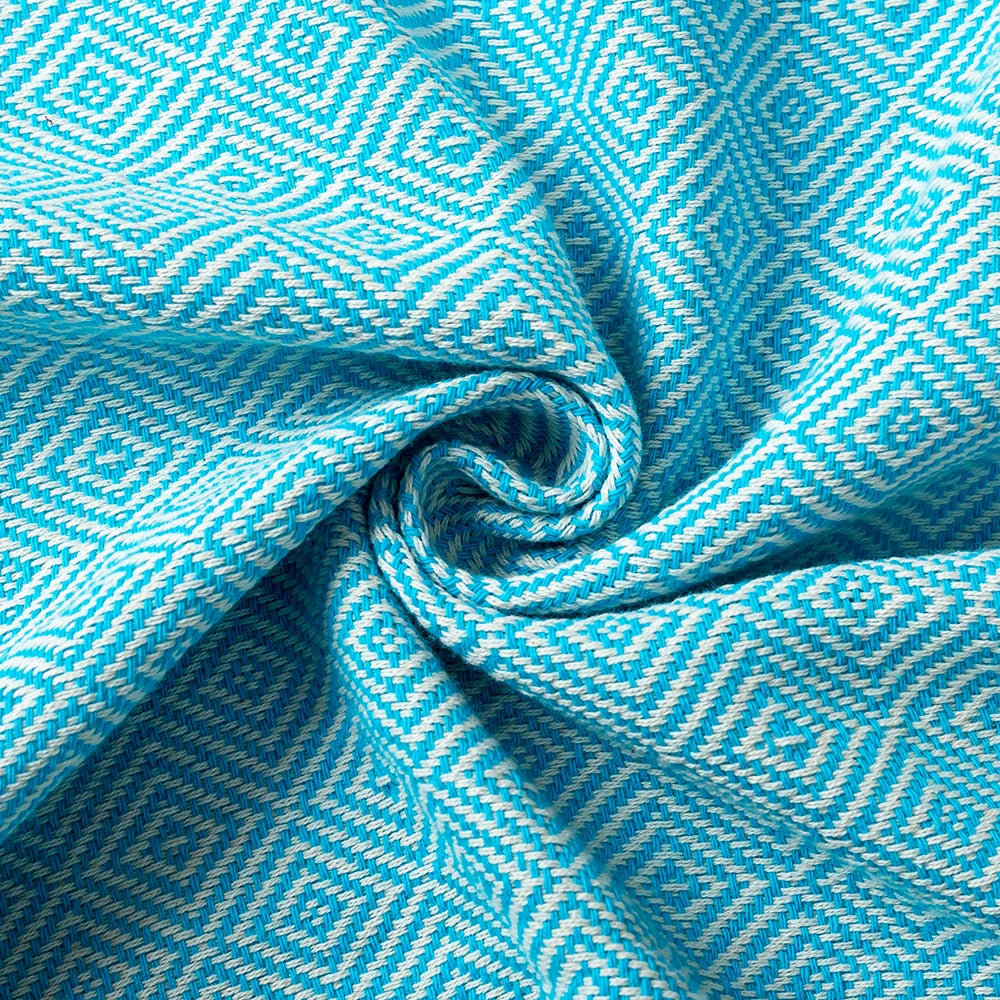 serviette plage fouta bleu zoom tissu