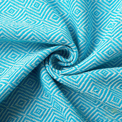 serviette plage fouta bleu zoom tissu