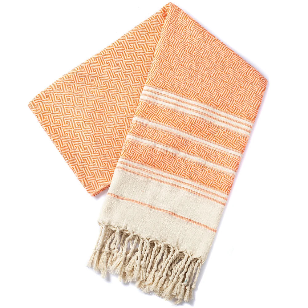 serviette plage fouta orange