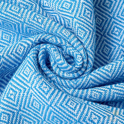 serviette poncho de plage bleu tissu