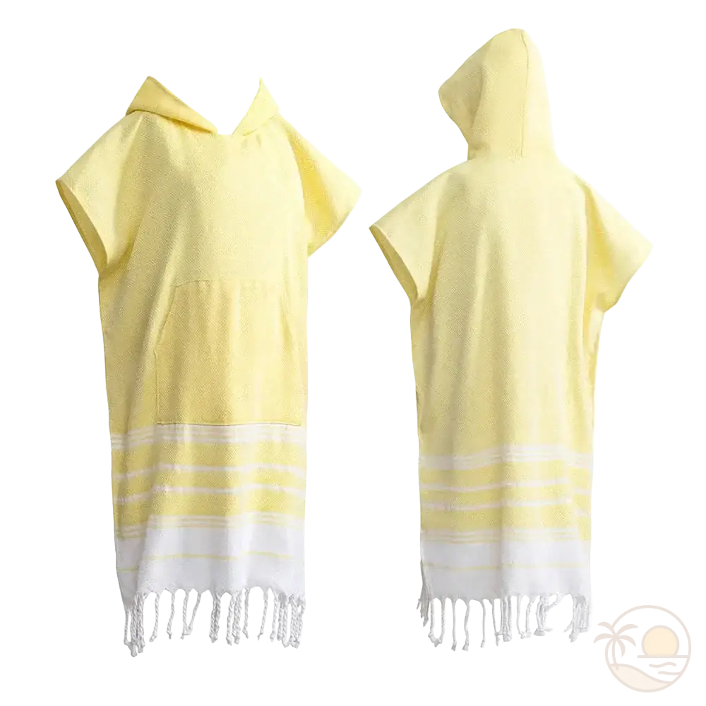 serviette poncho de plage jaune