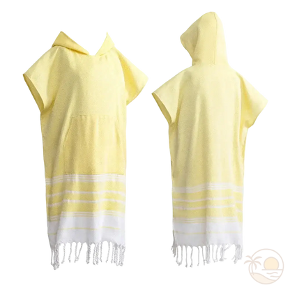 serviette poncho de plage jaune
