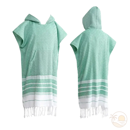 serviette poncho de plage vert