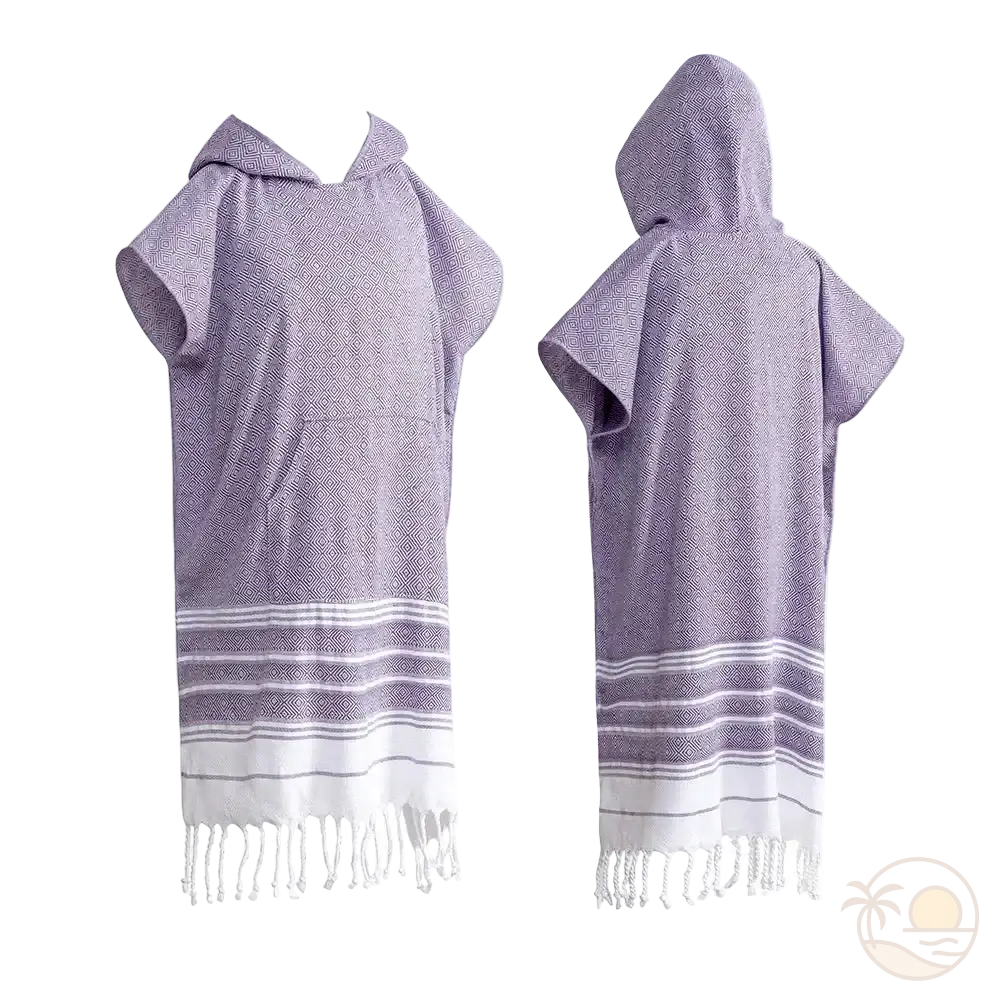 serviette poncho de plage violet