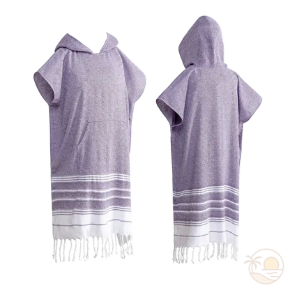 serviette poncho de plage violet