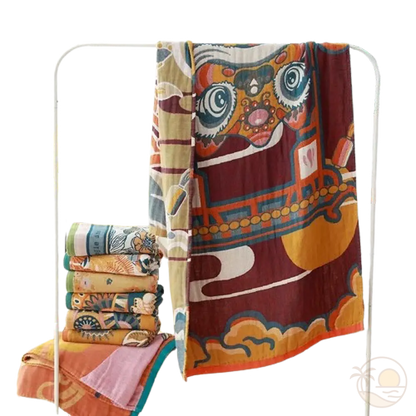 serviettes de plage en coton suspendues 2