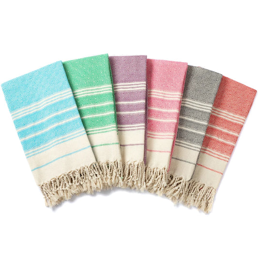 serviettes plage fouta bleu vert violet rose gris rouge