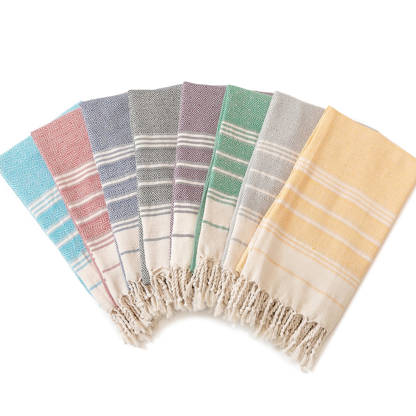 serviettes plage fouta bleu vert violet rose gris rouge jaune