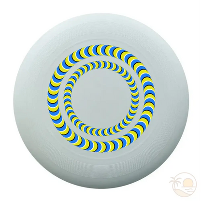 sport ultimate frisbee double spirale jaune bleue