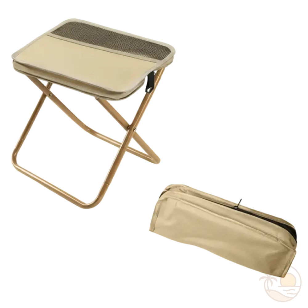 tabouret de plage beige ouvert range