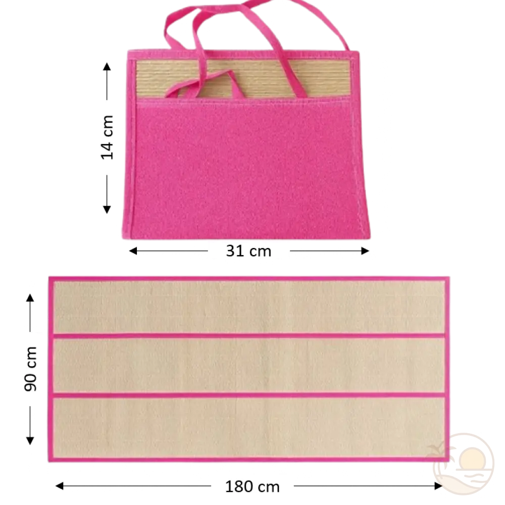 tapis de plage en paille rose dimensions