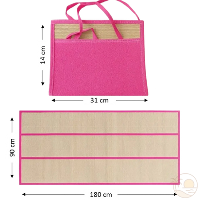 tapis de plage en paille rose dimensions