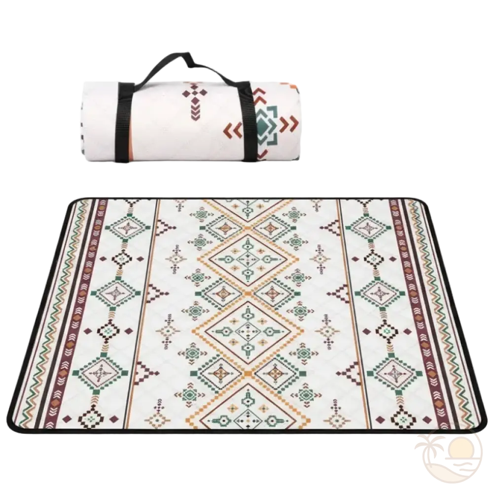 tapis de plage epais roule ouvert