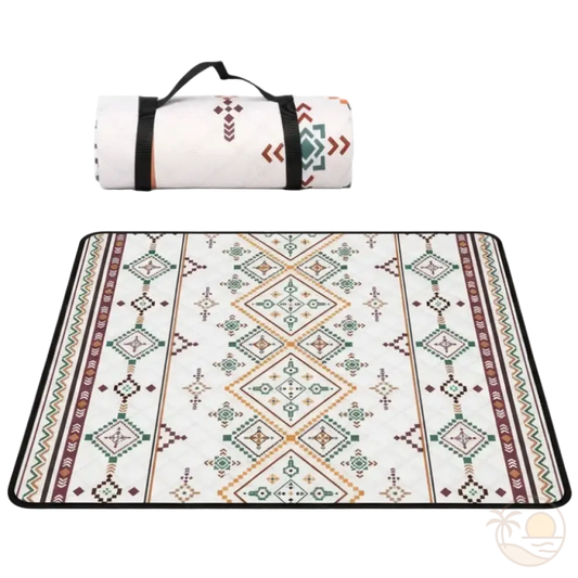 tapis de plage epais roule ouvert