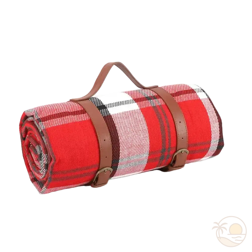 tapis de plage impermeable carreaux rouges