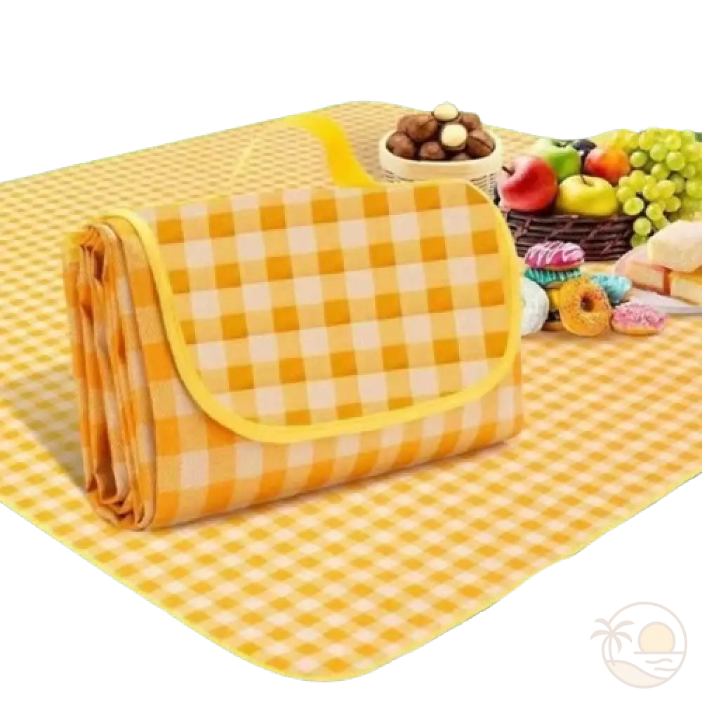 tapis de plage jaune ouvert