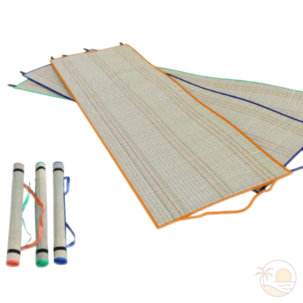 tapis de plage paille ouvert ferme