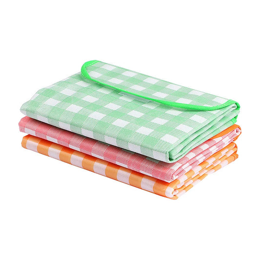 tapis de plage vert rouge jaune plies