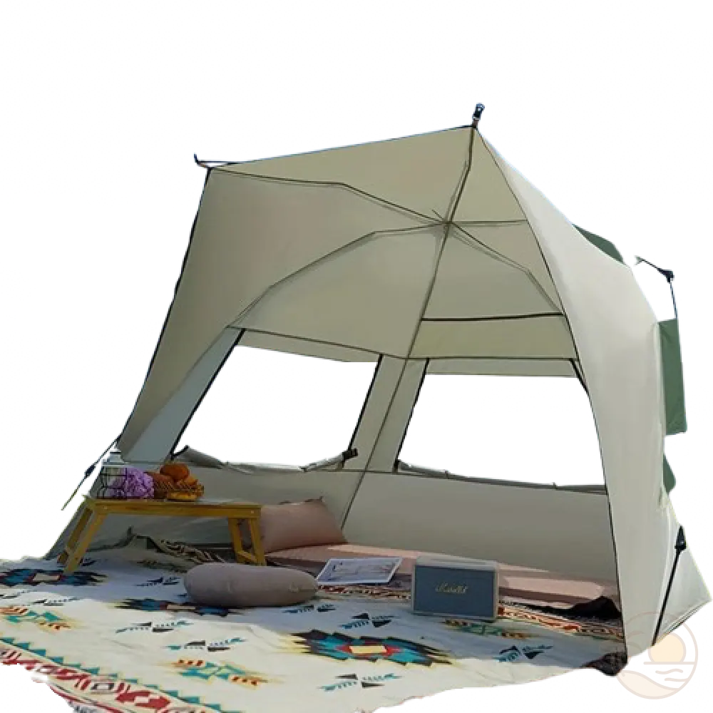 tente de plage adulte installee