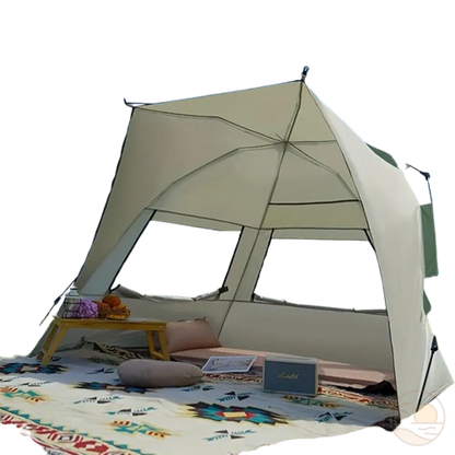 tente de plage adulte installee