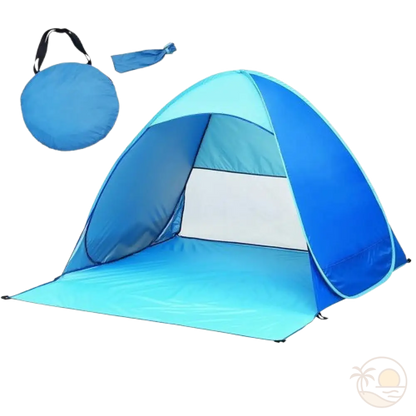 tente de plage pop up bleue housse